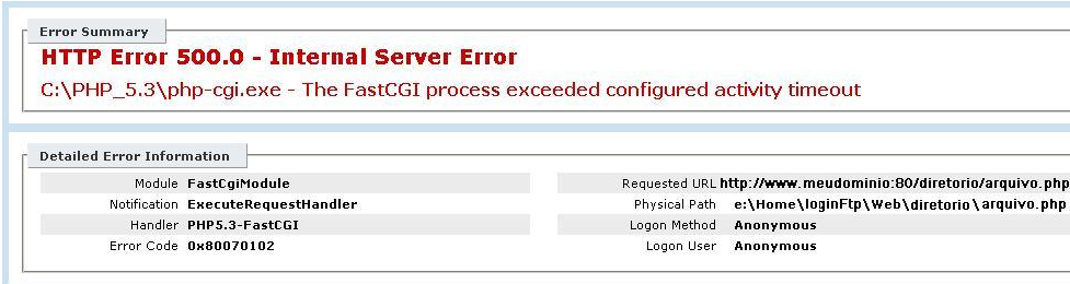 Como resolver o problema de FastCGI Error - Hospedagem de Sites