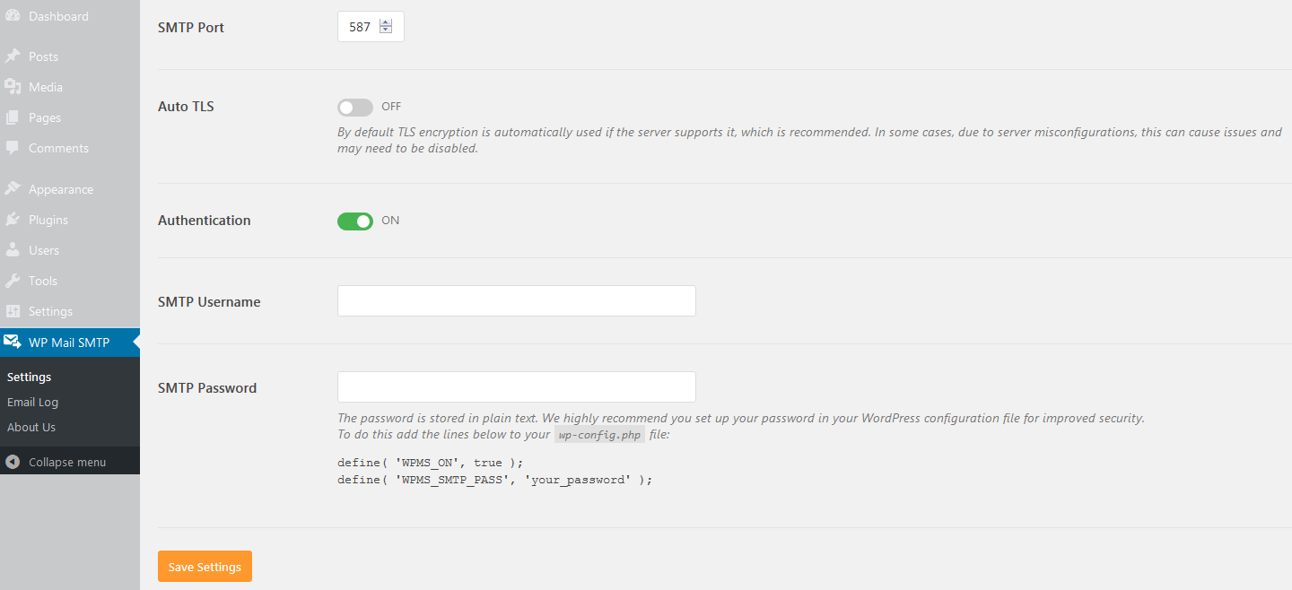 Como configurar o plugin WP Mail SMTP - Plesk Windows