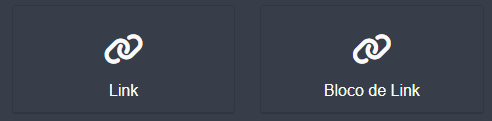 [Alt text: imagem da barra de ferramentas de edição destacando duas funcionalidades chamadas “Link” e “Bloco de Link”.]