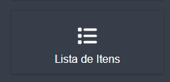[Alt text: imagem da barra de ferramentas de edição destacando a funcionalidade chamada “Lista de Itens”.] 