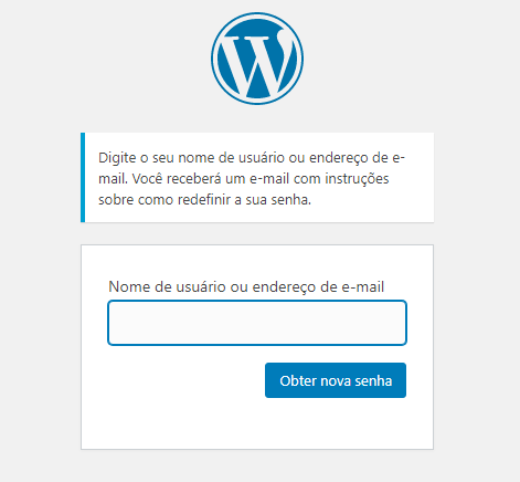 [Alt text: imagem da tela de recuperação de senha solicitando o nome de usuário ou o endereço de e-mail registrado.]  