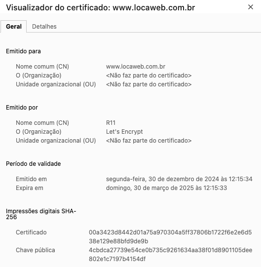 exemplo de certificado ssl