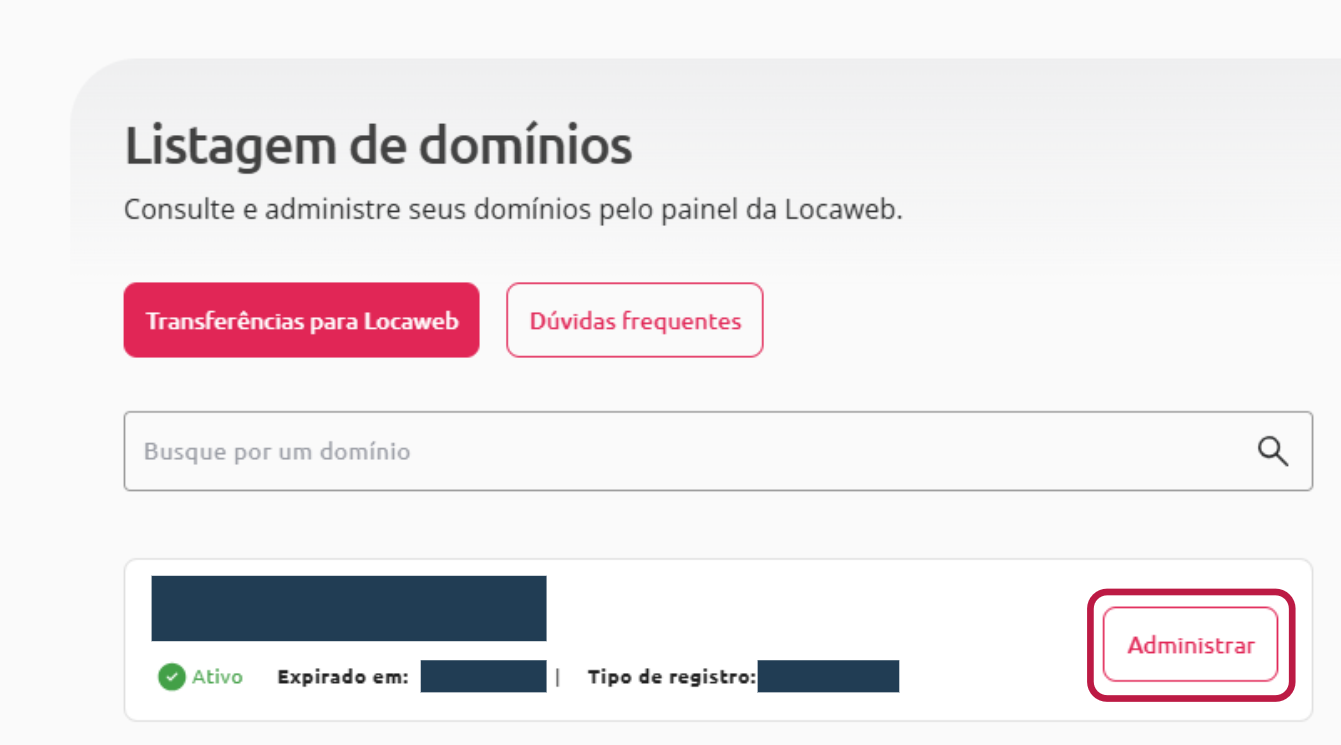imagem da tela dos contatos do domínio. As informações disponíveis são nomes dos responsáveis, telefones e endereços de e-mail. No lado direito desses dados, está um ícone de lápis sinalizando a ação de editar informações.
