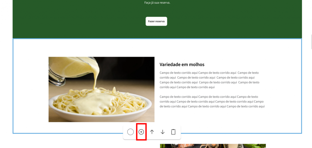 [Alt text: Imagem do menu de seções destacando o sinal de adição dentro de um círculo. O nome do botão é adicionar seção.](Seções -Wiki 01 - Imagem 02)