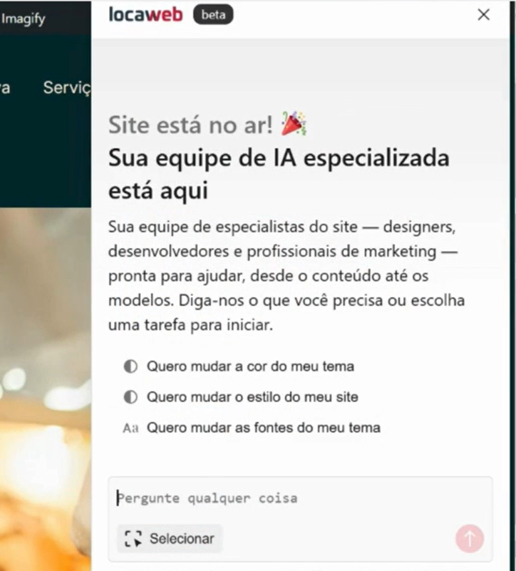 Imagem do chat do assistente virtual do WordPress com IA.