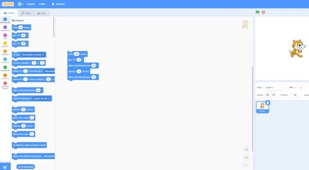 fluxo do scratch low-code no-code