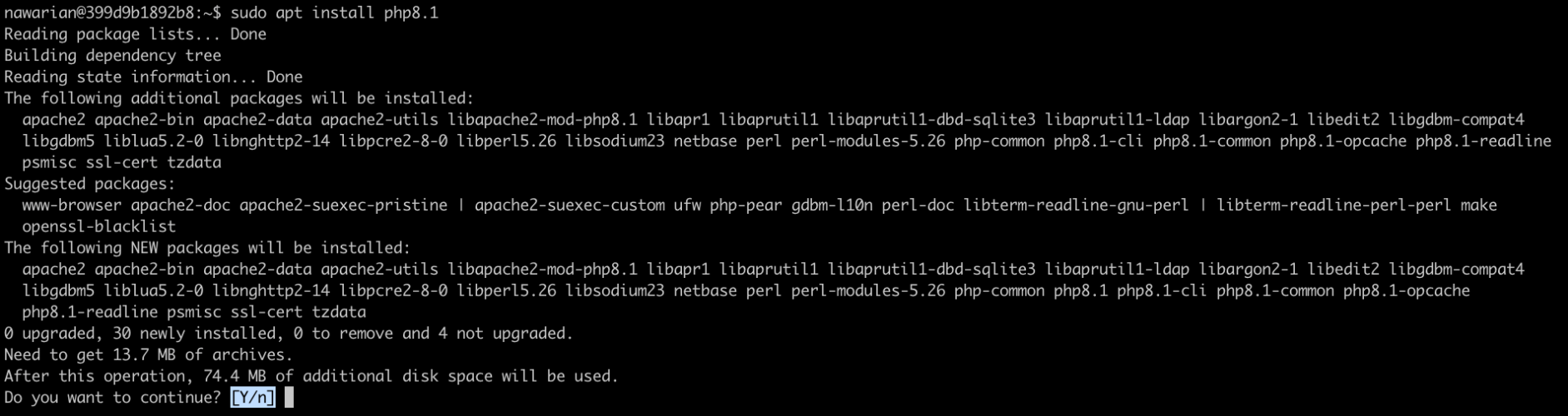 Passo 6 - instalar o PHP 8.1 no Ubuntu 18.04 ou 20.04