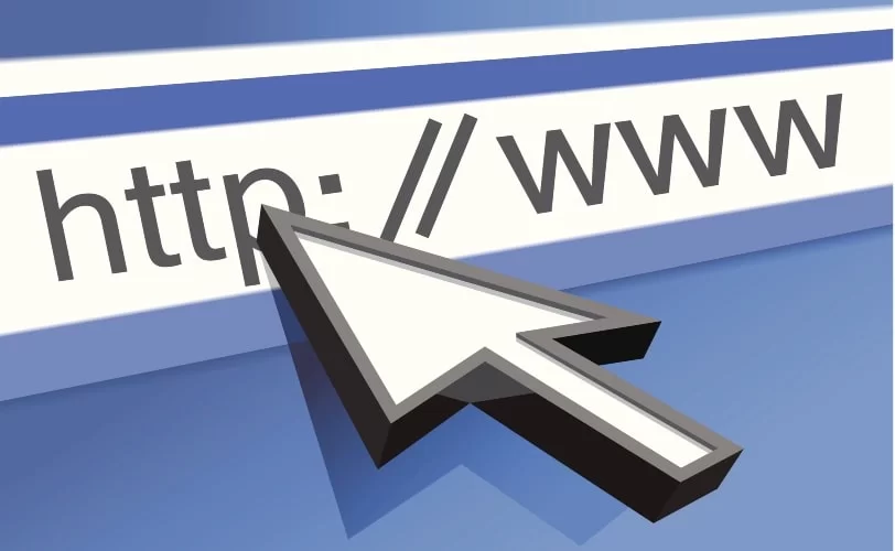 Há uma barra de URL com o cursor clicando nela sobre um fundo azul claro, representando a ideia por trás do conceito de black hat SEO. 