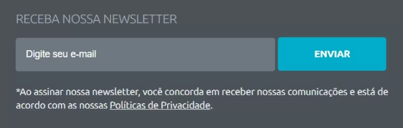 Na imagem há um exemplo de single opt-in para a pessoa inserir seu email e receber uma newsletter. 