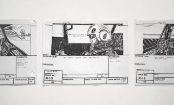 Na imagem há um exemplo de storyboard.
