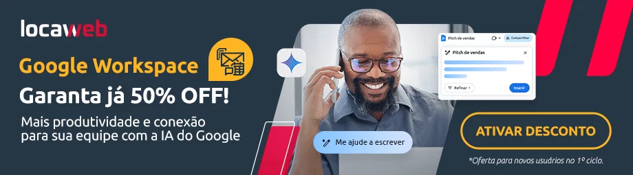 Google Workspace com 50% de desconto
