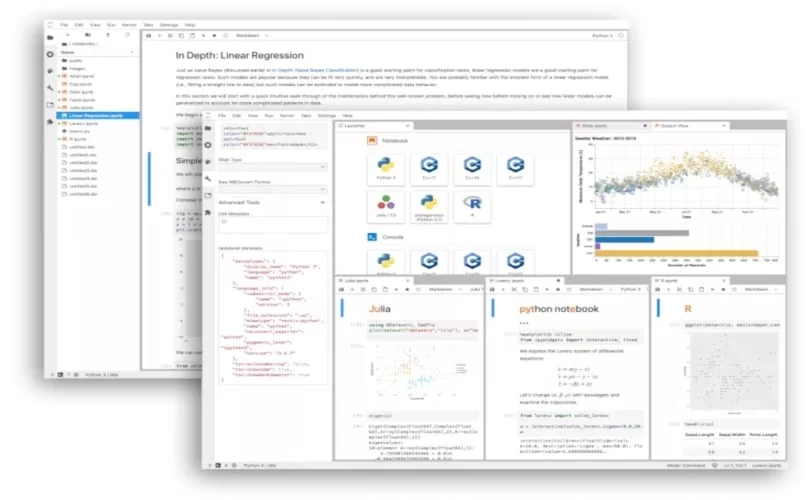 Prints da interface do Jupyter Lab