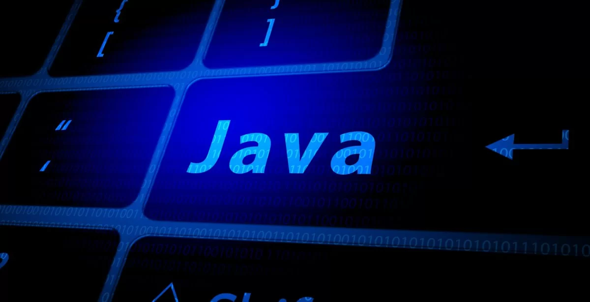 Botão de teclado em computador escrito "Java"