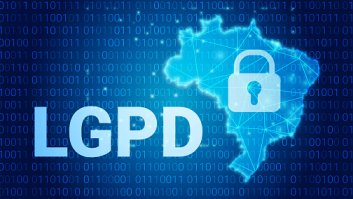 Diagrama de fluxo de dados entre servidor no Brasil e provedor no exterior, com camada de conformidade LGPD destacada