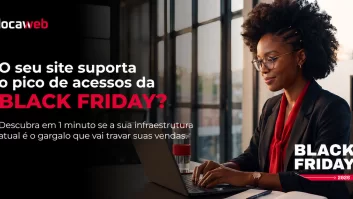 Empreendedora verifica no notebook se o site da loja virtual está preparado para a Black Friday 2026.