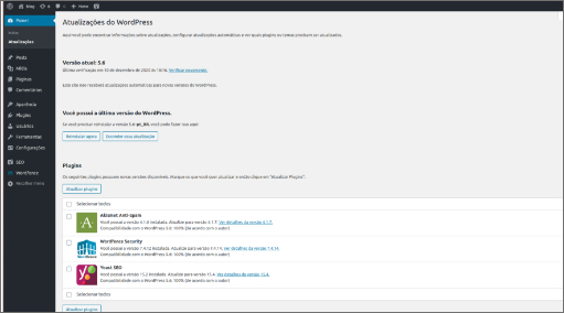 Conte com a versão mais atual do WordPress