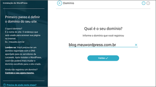 Configure a WordPress em poucos cliques
