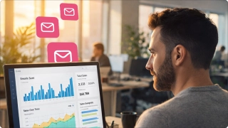 Painel SMTP Locaweb com gráficos de envios e métricas